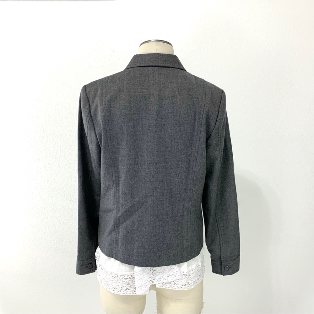 Pendleton- Gray Wool Boxy Button Down Jacket - image 6